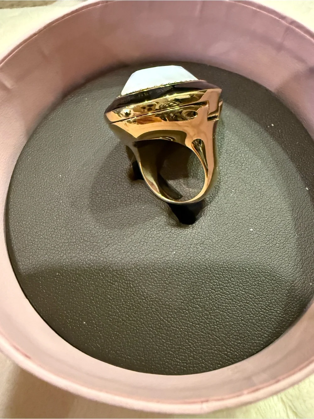 Juicy Couture Gold-Tone Opalescent Ring in Pink Box